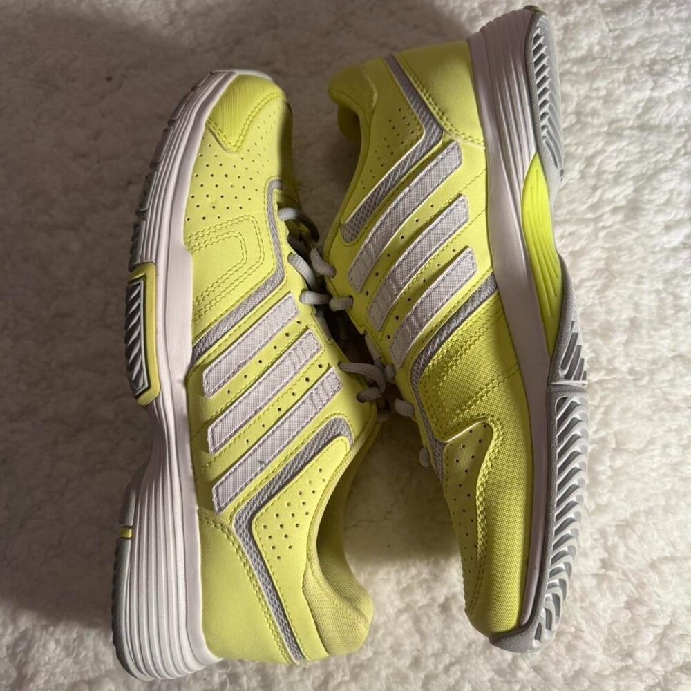 Yellow and White Adidas Tennis Hard-Court Shoes
